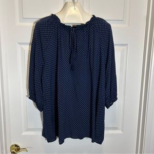 Fred David Polka Dot Peasant Top
